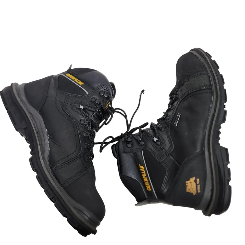 CATERPILLAR Manifold Boots Mens 13 Black Steel Toe Waterproof Slip Resistant